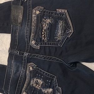 Affliction studded and ripped skinny jeans